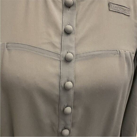 Byron Lars Elegant Blue/gray Women's Top with Floral brooch Accent, S - Picture 6 of 9